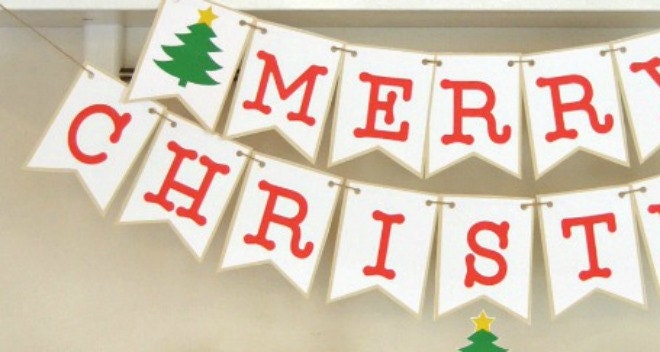 PDF: Merry Christmas Bunting, Merry Christmas Banner, Christmas Home ...