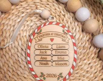 Personalized Family Christmas Ornament, Custom Family Names Ornament, 1-10 Names, Family Tree Ornament, Grandparent Christmas Gift 2026