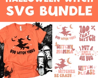 Halloween Witch SVG PNG Bundle | Witch SVG | T-Shirt Svg | I Put A Spell On You Svg | Witchy Vibes | Witch Mom Svg | Png File