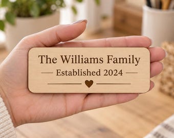 Personalized Family Name Plaque, Established Date Photo Frame Nameplate, Housewarming or New Home Gift