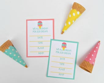 PDF:  Ice Cream Party, Ice Cream Printables, Ice Cream Social, Birthday Party, Summer Party, Ice Cream - Instant Download -