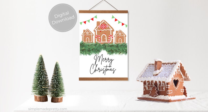 Gingerbread Wall Art Printables Gingerbread Party, Gingerbread Houses, Gingerbread Decor, GINGERBREAD LANE PDF Instant Download image 2