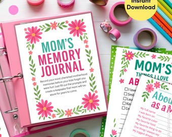 Diario de recuerdos de mamá imprimible: un recuerdo para niños (descarga instantánea)