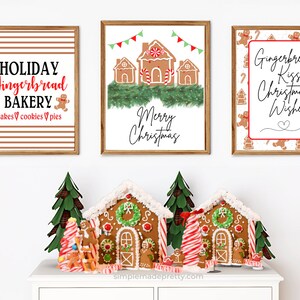 Gingerbread Wall Art Printables Gingerbread Party, Gingerbread Houses, Gingerbread Decor, GINGERBREAD LANE PDF Instant Download image 3