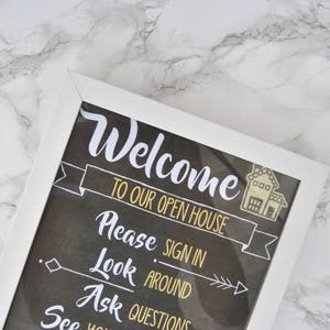 PDF: Open House Welcome Sign, Realtor, Real Estate Open House, Real Estate Signs, Realtor Sign, Open House Instant Download image 1