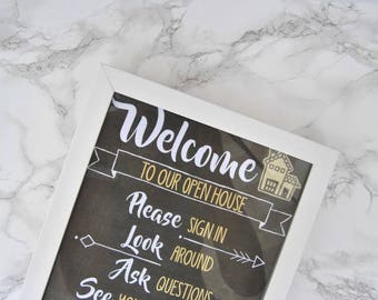 PDF: Open House Welcome Sign, Realtor, Real Estate Open House, Real Estate Signs, Realtor Sign, Open House - Instant Download