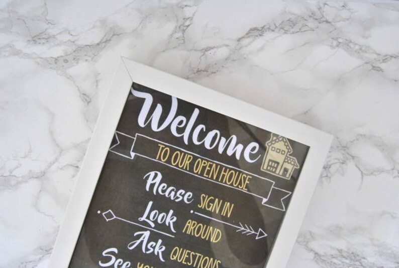 PDF: Open House Welcome Sign, Realtor, Real Estate Open House, Real Estate Signs, Realtor Sign, Open House Instant Download image 1
