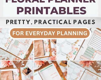 Floral Printable Day Planner – 37 Page Pretty Journal (Digital Download)