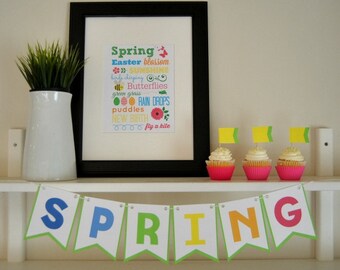 PDF: Spring Printable Bunting & Subway Art - Instant Download