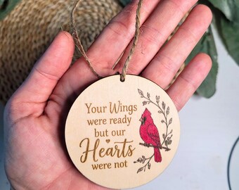 Personalized Memorial Ornament | Laser Engraved Wood Keepsake, Sympathy Gift