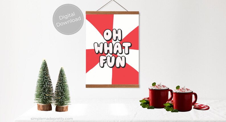 Candy Cane Wall Art Printables Peppermint Mocha, Peppermint Candy Printables, Peppermint Decor, PEPPERMINT LANE PDF Instant Download image 2
