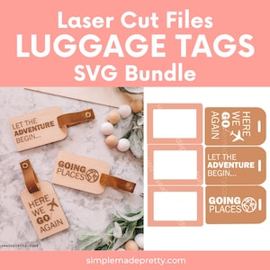 Laser Cut Luggage Tags SVG PNG Bundle | Laser Svg | Luggage Tag Svg | Funny Luggage Tags Svg | Travel SVG files | Travel Svg | Png File