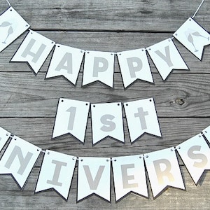 PDF: Bandierine di felice anniversario, striscioni per anniversario, anniversario di matrimonio, decorazioni per anniversario - Download istantaneo