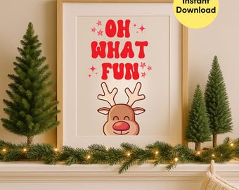 Imprimibles navideños de pared: ¡Qué divertidos! Decoración navideña (PDF)