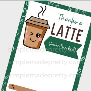 PDF: Coffee Gift Card Holder Thank You Card Thank You Coffee Gift Hostess Gift Instant Download image 2