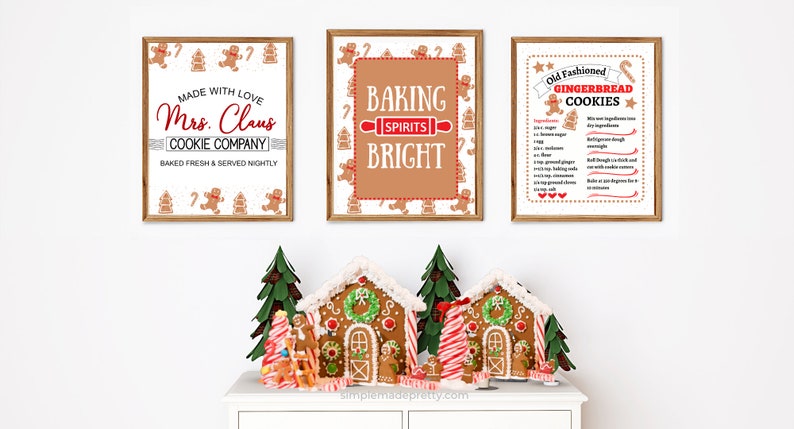 Gingerbread Wall Art Printables Gingerbread Party, Gingerbread Houses, Gingerbread Decor, GINGERBREAD LANE PDF Instant Download image 4