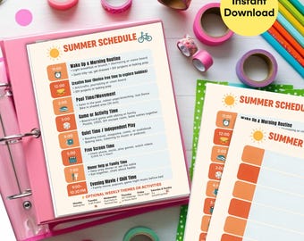 Horario de verano para niños y adolescentes: actividades imprimibles sin pantalla (descarga digital)