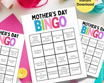 Bingo del Día de la Madre: Actividad imprimible, 4 tarjetas (Descarga PDF)