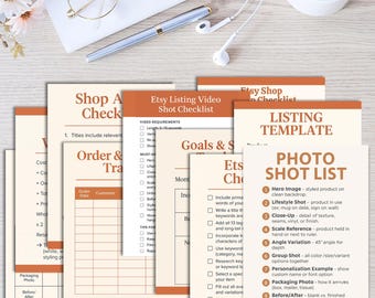 Paquete de inicio para el éxito de Etsy / Herramientas comerciales imprimibles para vendedores de artesanías (listas de verificación, plantillas y rastreadores)