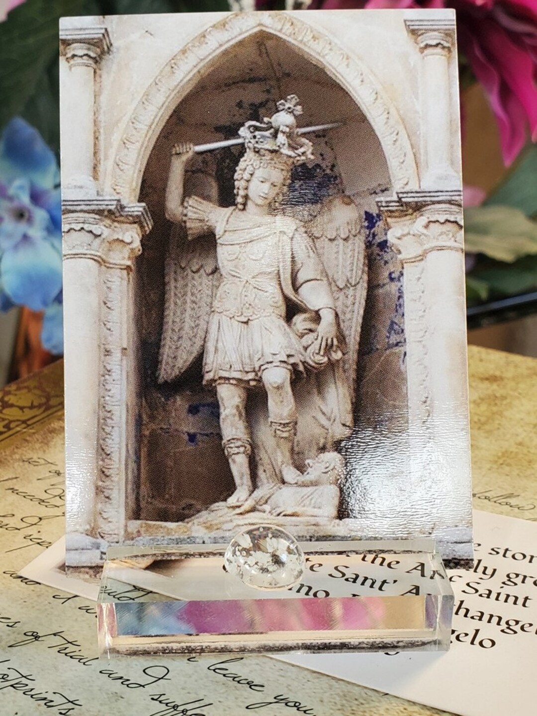 St. Michael Relic Display With Stone From Cave in Monte Santangelo