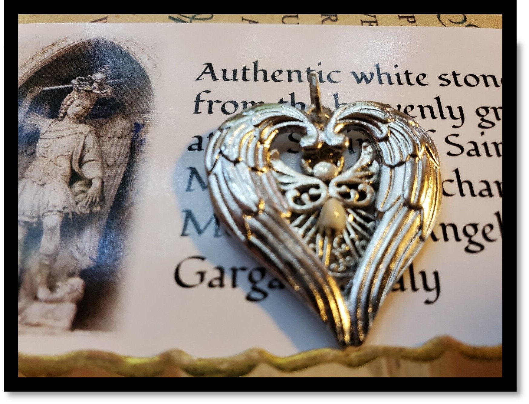St Michael Pendant Wings Etsy
