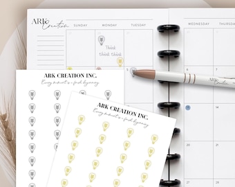 40 klare Glühbirnen-Aufkleber, klare Planeraufkleber, Glühbirnen-Aufkleber, Aufkleber, Happy Planner, Planersticker