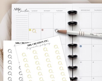 Clear Lupe Sticker, Planer Sticker, Schule und Arbeit Sticker, Kalender Sticker, Kleine Kawaii Sticker, Etiketten