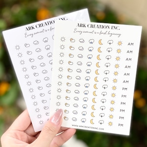 Journal sticker- Mini Cute Kawaii Weather Planner Stickers - Bullet Journal Stickers - ECLP Stickers