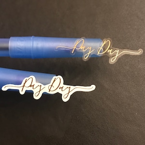 40 folierte Zahltag Schreibschrift Planer Sticker | Zahltag Aufkleber | Zahltag Agenda Aufkleber | Gold Script Cursive Aufkleber | Journal Aufkleber