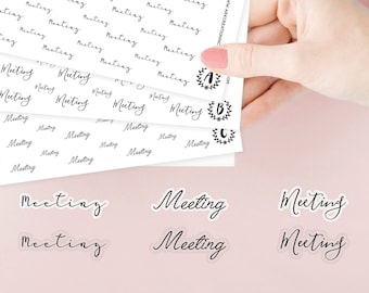 Custom Word Stickers | Custom Text | Personalized Labels for Planners | MEETING Script Planner Stickers | Customized sticker