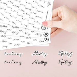 Custom Word Stickers | Custom Text | Personalized Labels for Planners | MEETING Script Planner Stickers | Customized sticker