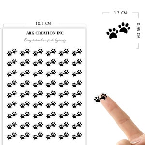 Mini feuille d'autocollants transparents pour agenda 54 empreintes de pattes | Stickers agenda pour animaux de compagnie | Erin Condren | Filofax | L'organisateur heureux | autocollant de journal