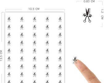 50 Hundepflege Sticker | Happy Planner | 50er Set | Schwarze folierte Aufkleber | Erin Condren | Mini Sticker|