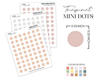 Colorful Planner Dots TRANSPARENT MINI Droplet Planner Stickers | Mini Shapes Stickers | Functional Planner Stickers | Bullet Journal