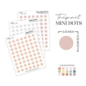 Kleurrijke planner stippen TRANSPARANTE MINI druppel planner stickers | Stickers minivormen | Functionele plannerstickers | Bulletjournaal