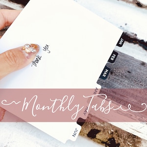Functional Monthly divider tab | Set of 35 | Binder Planner Tabs | Bullet journal | Laminated self-adhesive binder tabs | Happy Planner