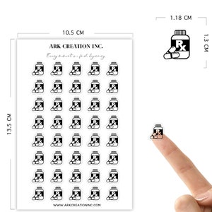 40 Pill Bottle Planner Sticker | Medische herinnering | Rx Recept Sticker | Gezondheidsarts Eerste Hulp | Medicine Sticker | dagboeksticker
