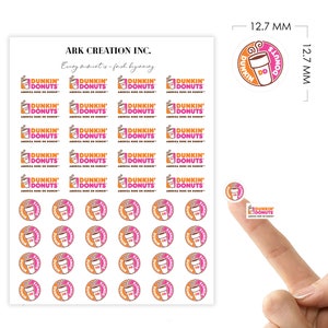 Mini 44 Dunkin Donuts Coffee Run Stickers | Erin Condren Stickers | Happy Planner | Hobonichi | Functional Icon Doodle - ECLP Stickersr