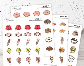 ARK Sticker Set | Colorful Food Sticker Set | Planner Stickers | ECLP Stickers | Happy Planner | Life Planner | Passion Planner