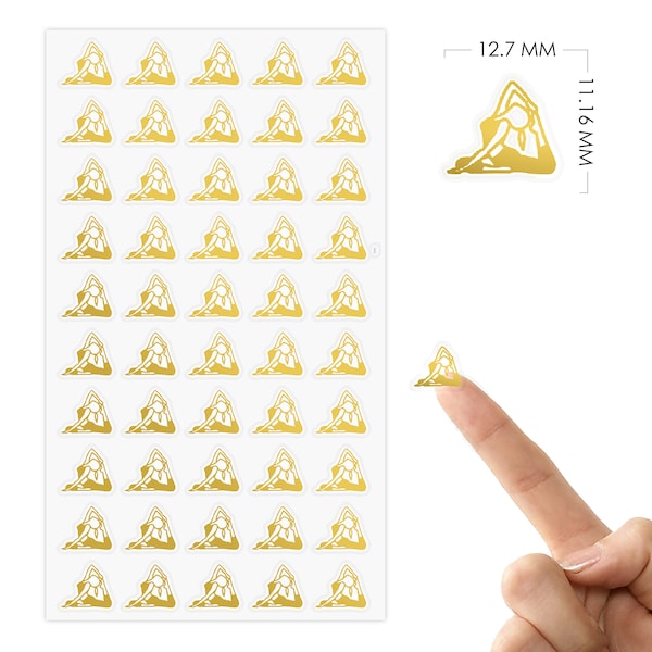 50 YOGA | Feuille d'autocollants pour agenda avec icône de méditation | 50 Pilates | Icône d'étirement | autocollant de yoga | Sticker doré unique