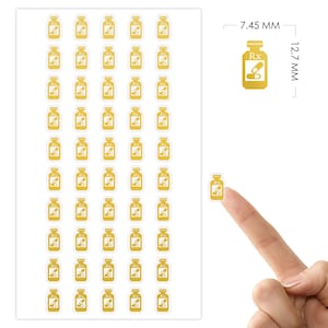 etiqueta do planejador da garrafa de 50 comprimidos adesivo | Lembrete Médico | Etiqueta da prescrição de Rx de <br> Entrega Rápida? Médico de Saúde Primeiros Socorros | Adesivo de remédio em folha de ouro