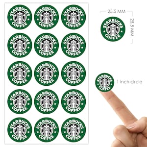 15 Starbucks Erinnerungsaufkleber - Planer Aufkleber - Erinnerungsaufkleber - Kaffee Aufkleber - Starbucks Bullet Journal - Logo Aufkleber - 2,5 cm
