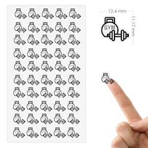 50 Erinnerungs-Aufkleber für das Fitnessstudio Work Out | Fitness-Aufkleber | Fitnessstudio Symbol Planer Aufkleber | 50er Set | Gym Barbell Stickers | Vergoldete Sticker