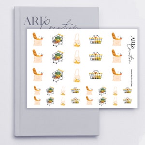 ARK Tekst | winkelwagentje sticker | Erin Condren Stickers | Happy Planner | Hobonichi | Functioneel pictogram Doodle Planner Sticker