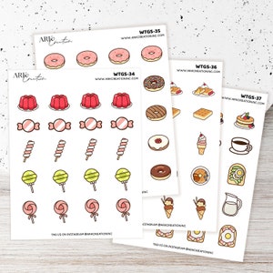 ARK Sticker Set | Colorful Food Sticker Set | Planner Stickers | ECLP Stickers | Happy Planner | Life Planner | Passion Planner