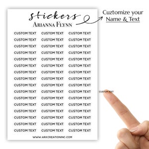 48 Custom Text Stickers | Stickers for Planner and Journal | Choose your Own Text | journal sticker