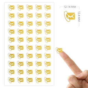 50 autocollants d’appel et d’email | Autocollant Gold Foil Planner | Autocollants de planificateur de conférence téléphonique | Autocollants d’icône de téléphone | Autocollant de réunion