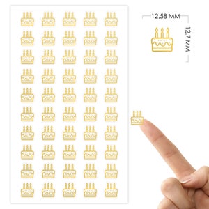 50 autocollants pour agenda | Stickers anniversaire | Stickers pour journaux | Agenda en métal doré | Stickers mini-journaux