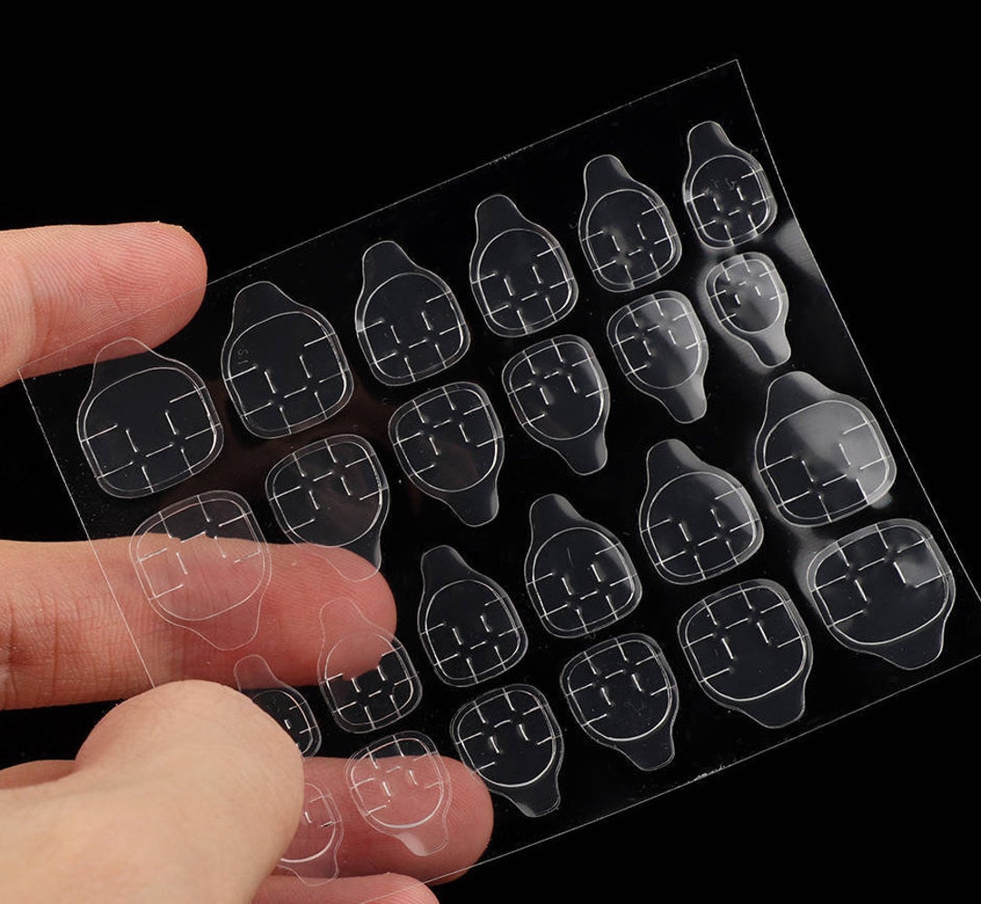 Tab On Sticker Free Shipping | 24 Press on Nail Adhesive Tabs | Double Sided Stickers ...