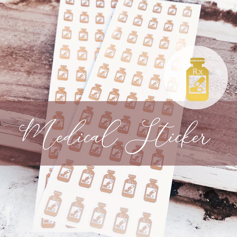 50 Pill Bottle Planner Sticker Medical Reminder Rx - Etsy